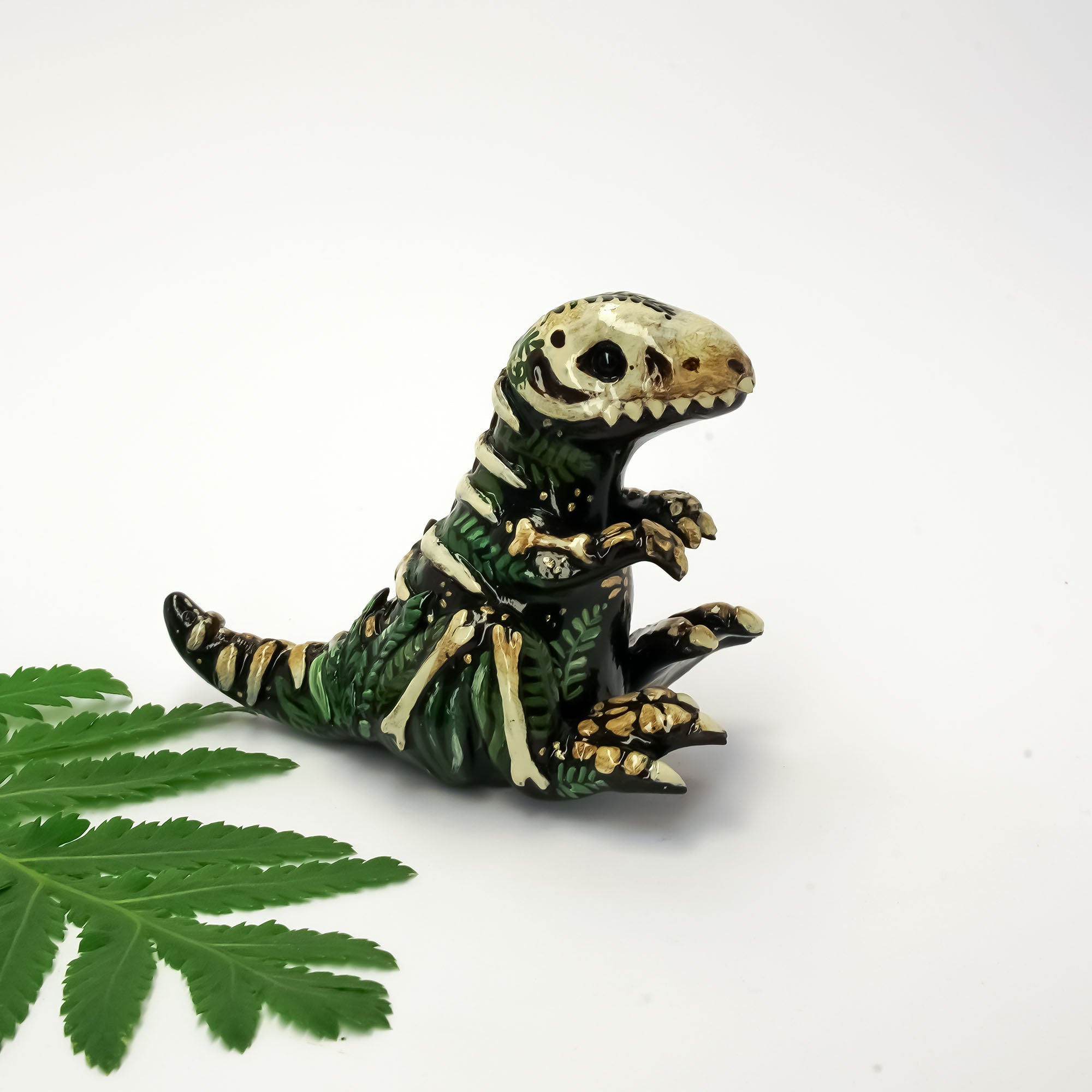 T-rex fossil figurine