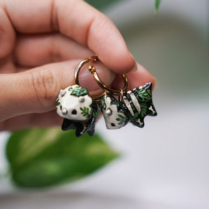 Triceratops fossil earrings