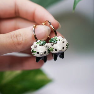 Triceratops fossil earrings