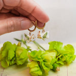 Triceratops with ferns earrings