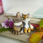 The peanut gallery - Pallas cat, Tibetan Fox and Owl