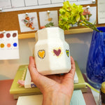 Porcelain vase with hearts