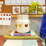 Porcelain vase with hearts