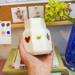 Porcelain vase with hearts