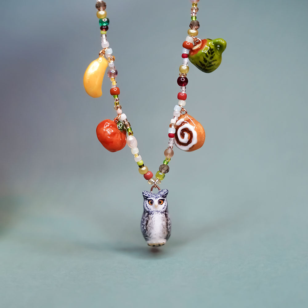 White Faced Owl necklace