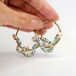 Flowers snakes earrings - gold