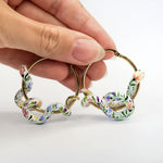 Flowers snakes earrings - gold