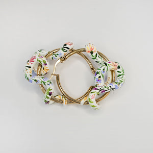 Flowers snakes earrings - gold