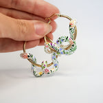 Flowers snakes earrings - gold