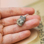 Wolf with the silver Moon pendant