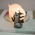 Wolf with bats figurine