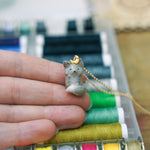 Wolf with the gold Moon pendant