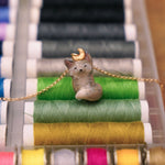 Wolf with the gold Moon pendant