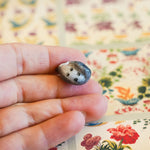 Wolf with a gold moon pendant