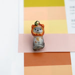 Wolf with a pumpkin hat pendant