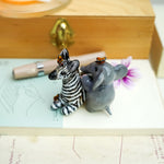 Baby zebra and Elephant figurine