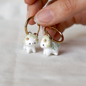 Triceratops with fern earrings