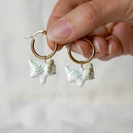 Triceratops with fern earrings