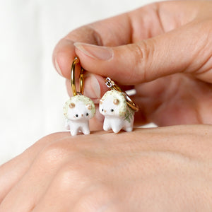 Triceratops with fern earrings