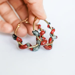 Coral snake earrings