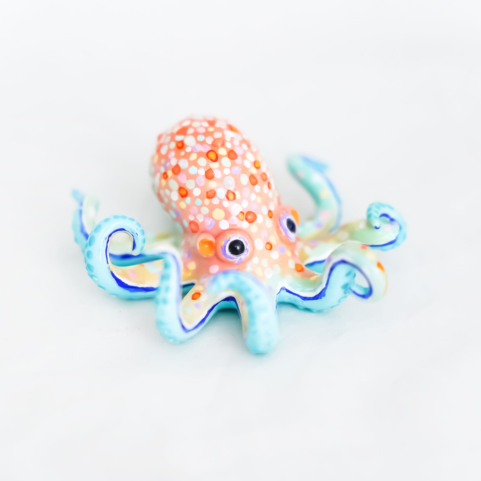 Mint - orange octopus