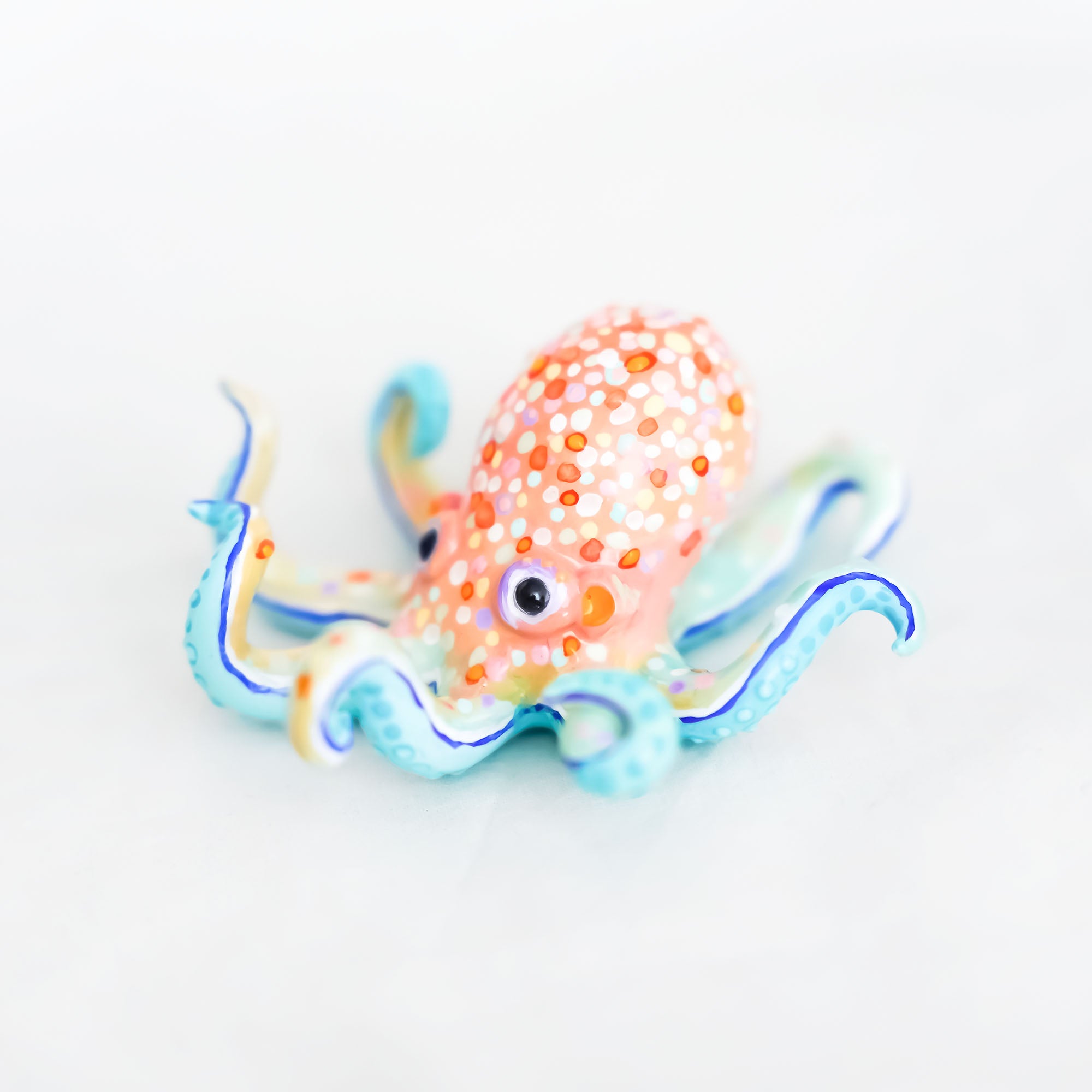 Mint - orange octopus