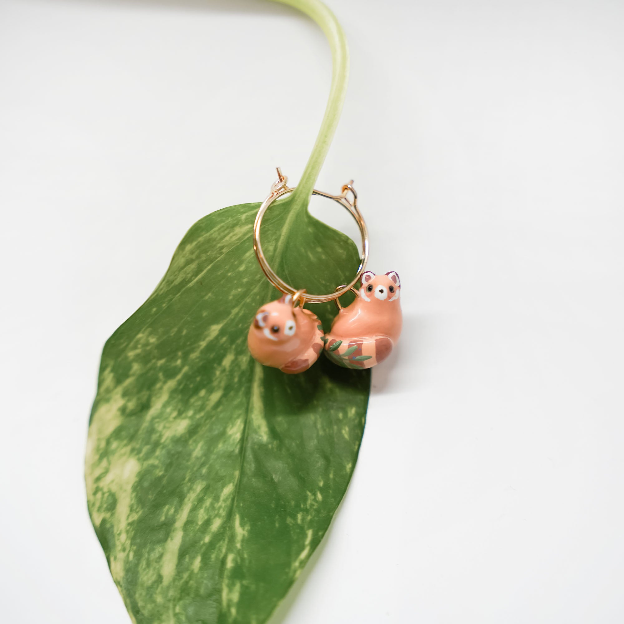 Red pandas earrings