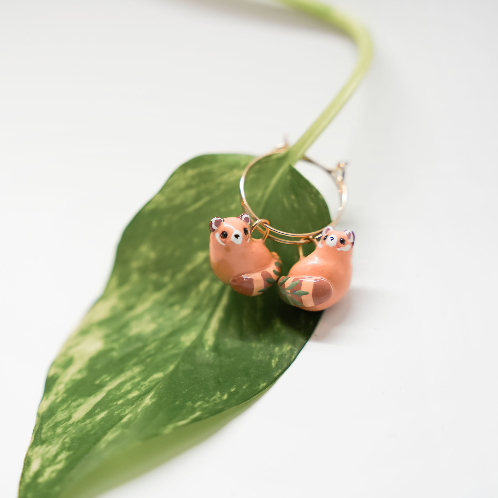 Red pandas earrings