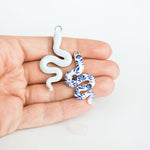 Snake with blue flowers necklace